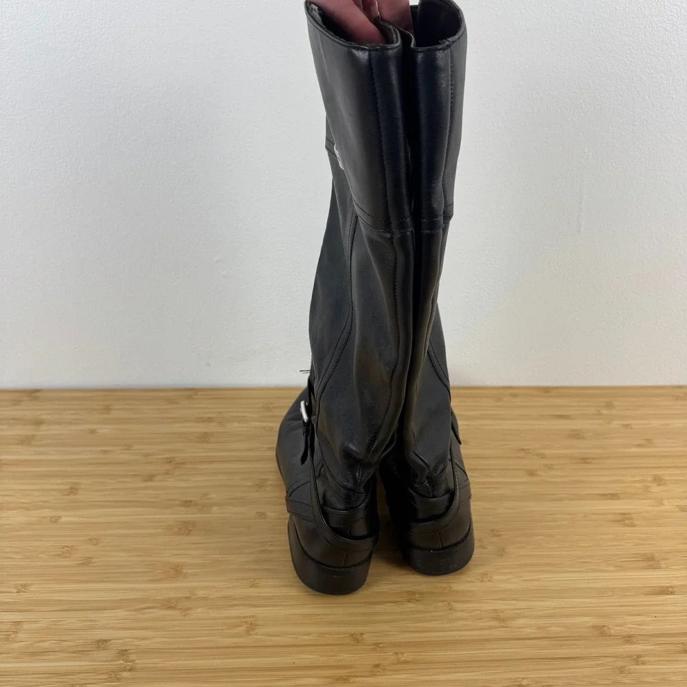 COACH Micha Black Leather Knee High Boots Wide Calf Size 9.5 B‎ A6848